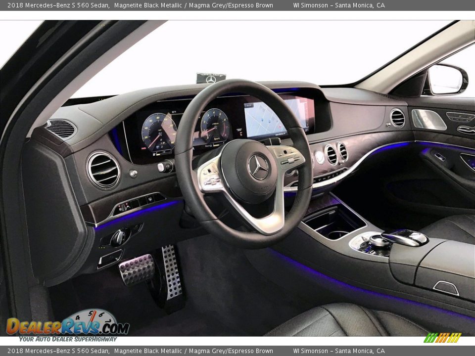 2018 Mercedes-Benz S 560 Sedan Magnetite Black Metallic / Magma Grey/Espresso Brown Photo #22