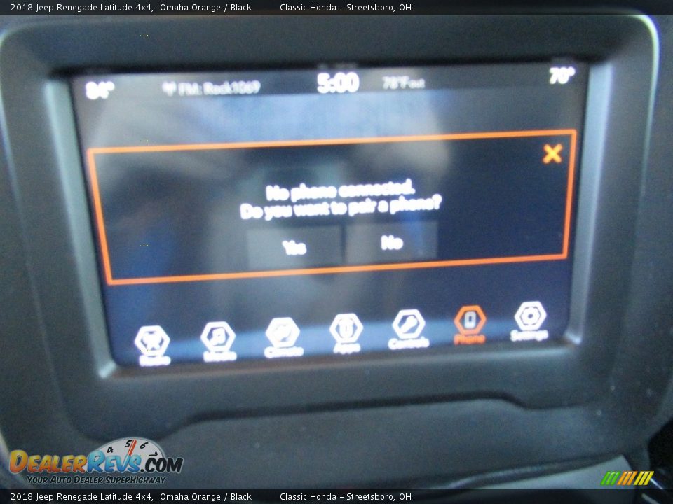 2018 Jeep Renegade Latitude 4x4 Omaha Orange / Black Photo #33