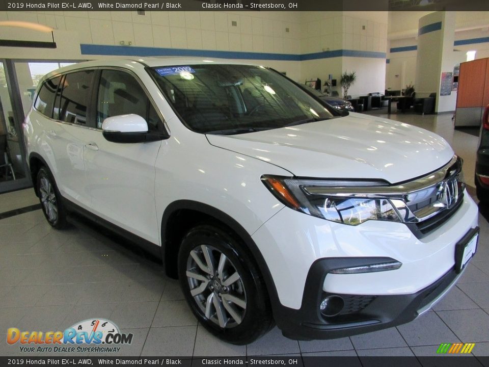 2019 Honda Pilot EX-L AWD White Diamond Pearl / Black Photo #3