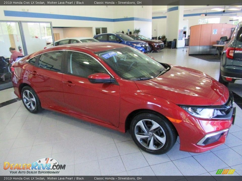 2019 Honda Civic LX Sedan Molten Lava Pearl / Black Photo #3