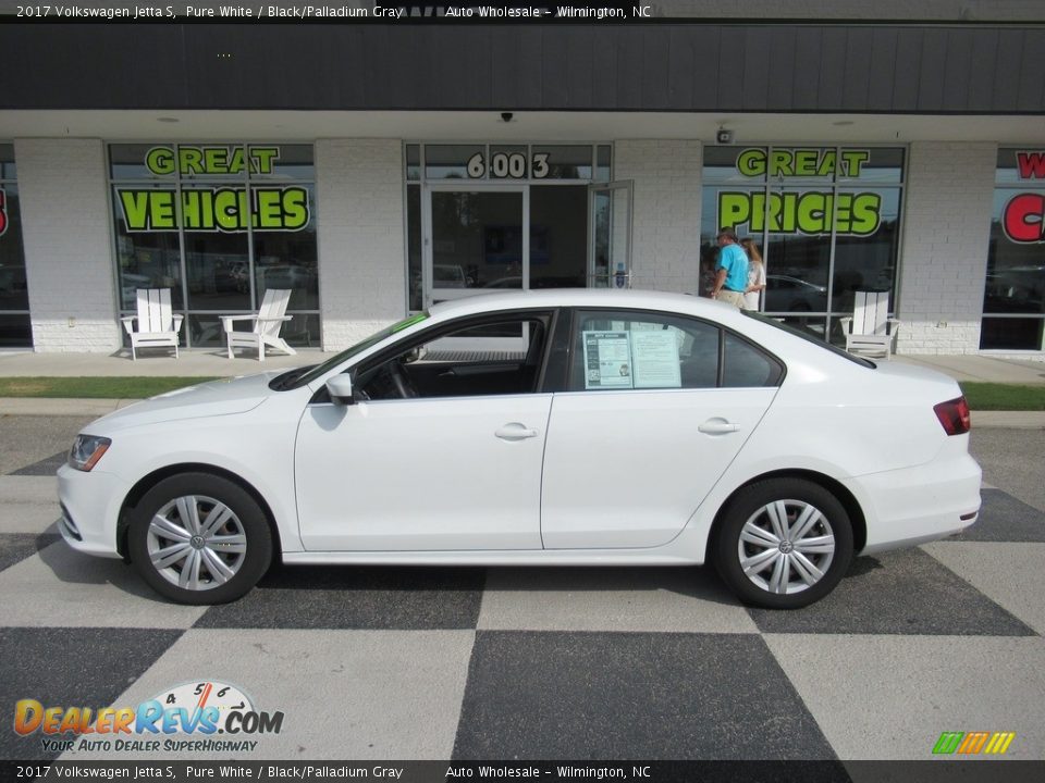 2017 Volkswagen Jetta S Pure White / Black/Palladium Gray Photo #1