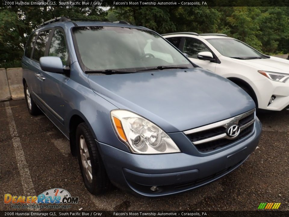 2008 Hyundai Entourage GLS South Pacific Blue / Gray Photo #4