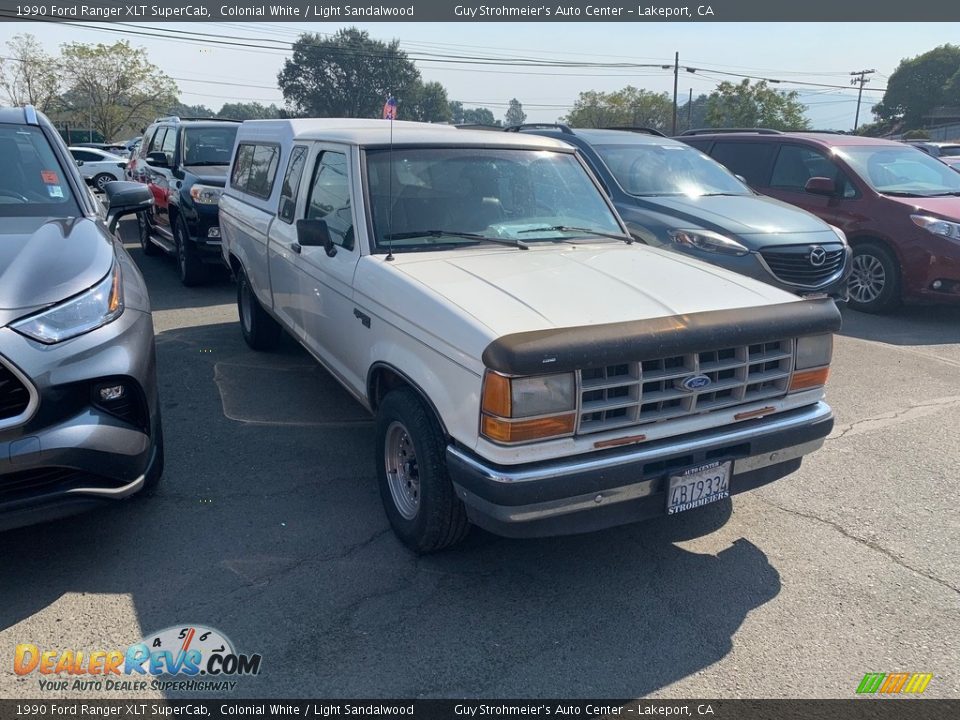 1990 Ford Ranger XLT SuperCab Colonial White / Light Sandalwood Photo #2