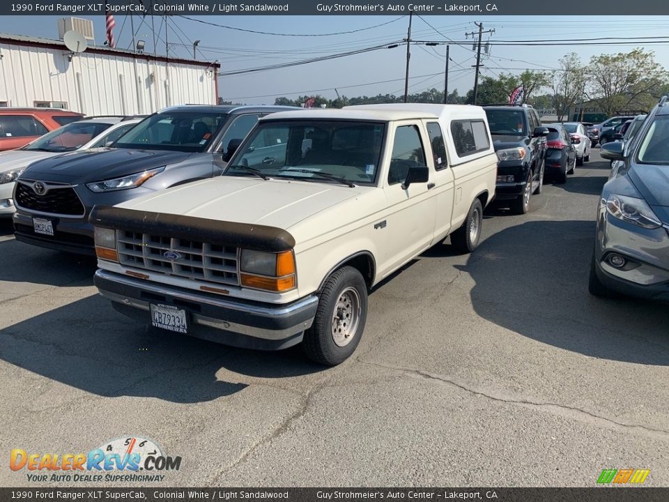 1990 Ford Ranger XLT SuperCab Colonial White / Light Sandalwood Photo #3