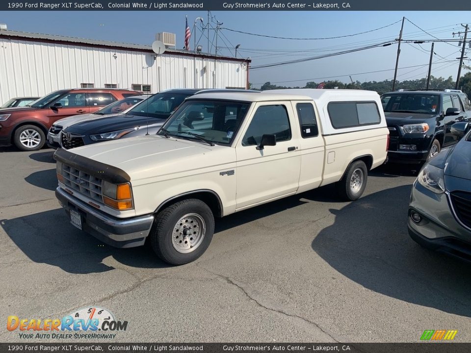 1990 Ford Ranger XLT SuperCab Colonial White / Light Sandalwood Photo #4