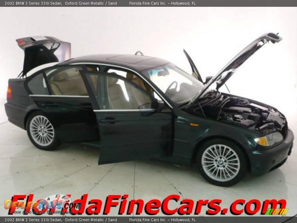 2002 BMW 3 Series 330i Sedan Oxford Green Metallic / Sand Photo #7