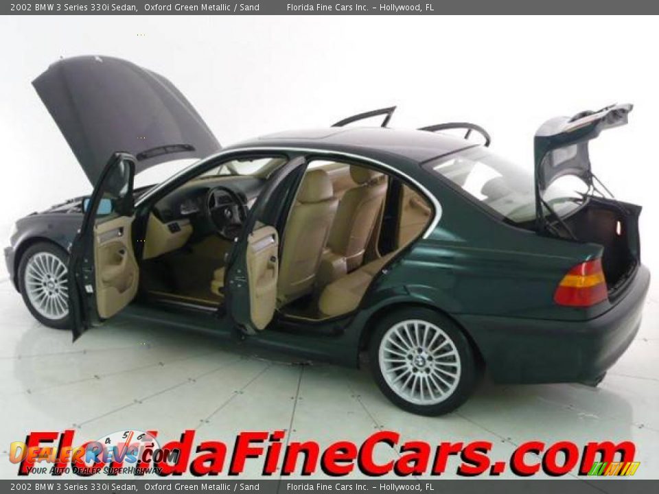 2002 BMW 3 Series 330i Sedan Oxford Green Metallic / Sand Photo #8