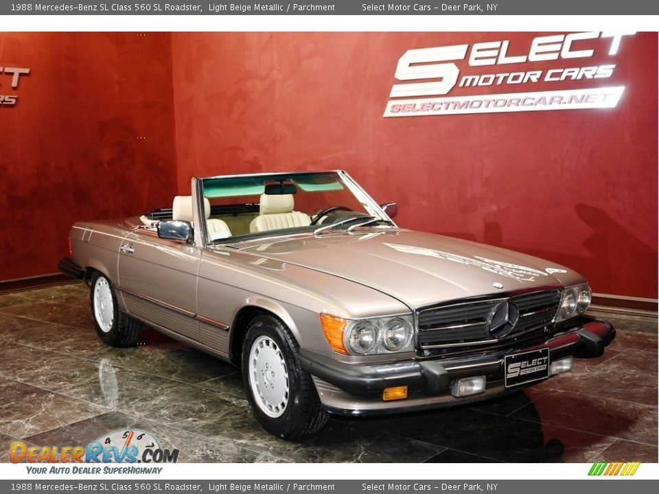 1988 Mercedes-Benz SL Class 560 SL Roadster Light Beige Metallic / Parchment Photo #3