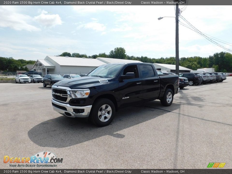 2020 Ram 1500 Big Horn Crew Cab 4x4 Diamond Black Crystal Pearl / Black/Diesel Gray Photo #2