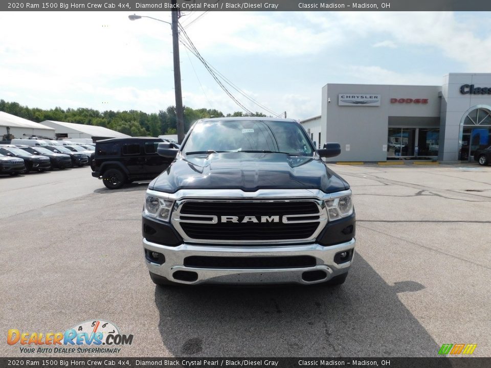 2020 Ram 1500 Big Horn Crew Cab 4x4 Diamond Black Crystal Pearl / Black/Diesel Gray Photo #3