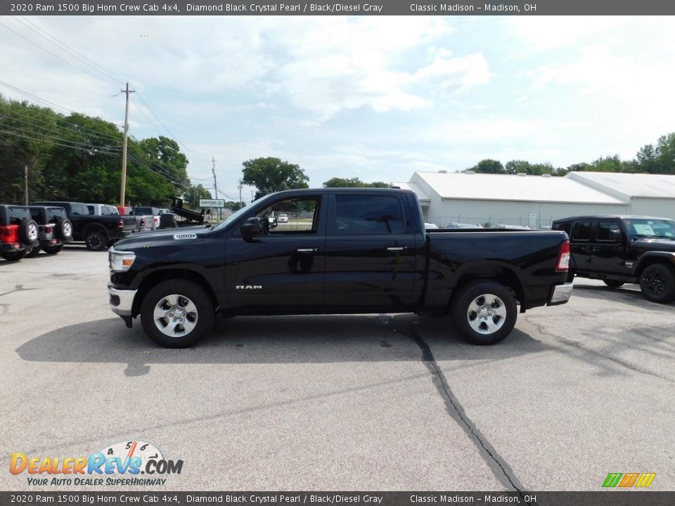 2020 Ram 1500 Big Horn Crew Cab 4x4 Diamond Black Crystal Pearl / Black/Diesel Gray Photo #4