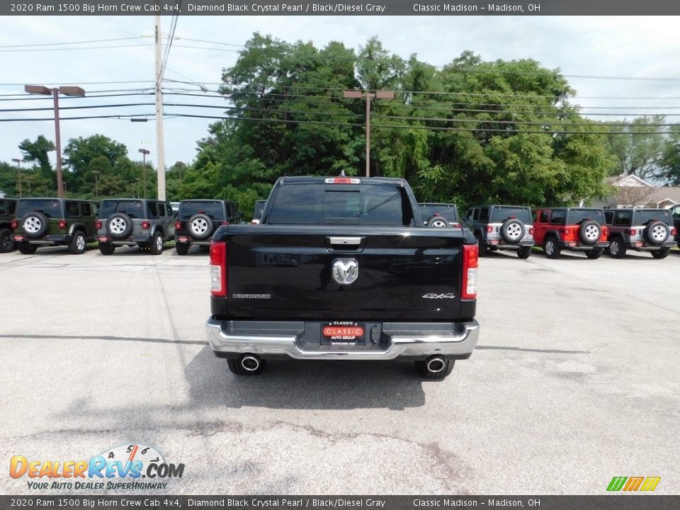 2020 Ram 1500 Big Horn Crew Cab 4x4 Diamond Black Crystal Pearl / Black/Diesel Gray Photo #5