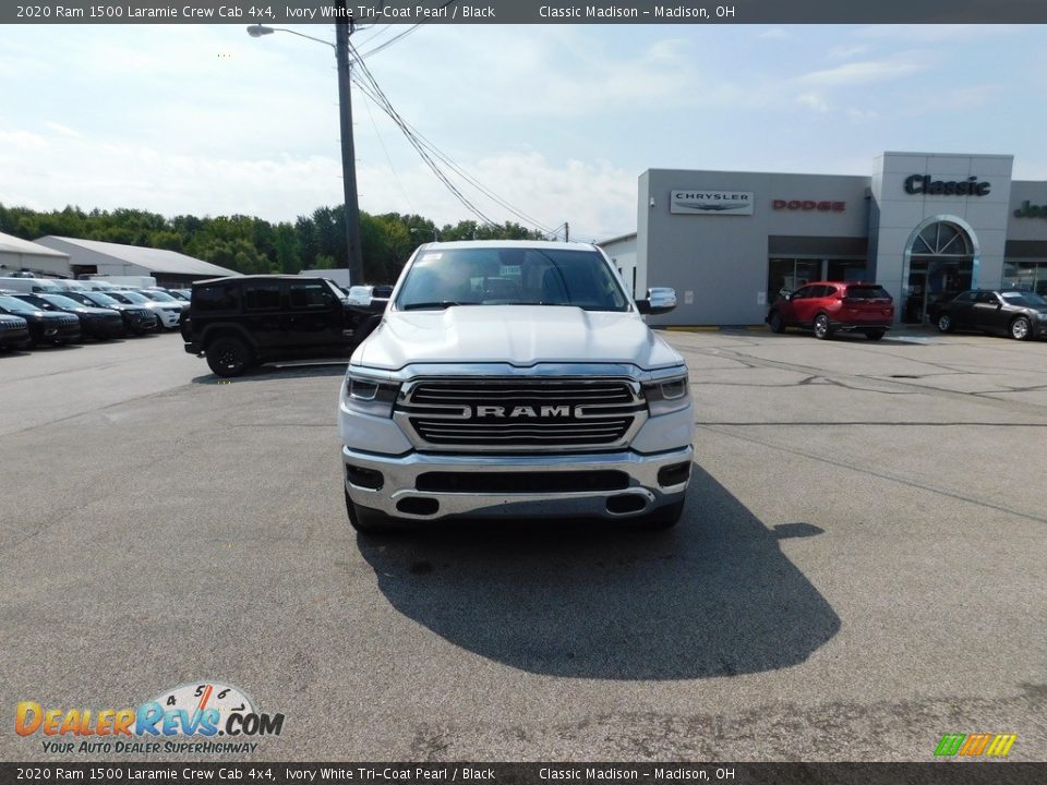 2020 Ram 1500 Laramie Crew Cab 4x4 Ivory White Tri-Coat Pearl / Black Photo #2