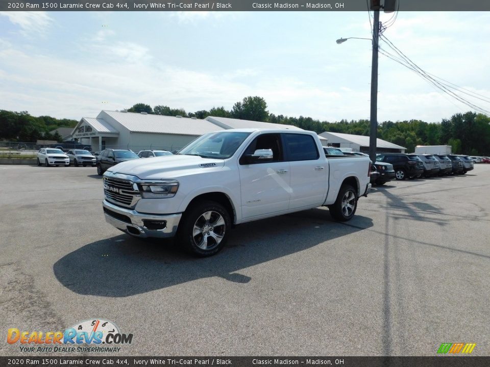 2020 Ram 1500 Laramie Crew Cab 4x4 Ivory White Tri-Coat Pearl / Black Photo #3