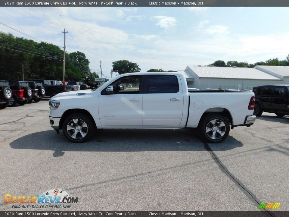2020 Ram 1500 Laramie Crew Cab 4x4 Ivory White Tri-Coat Pearl / Black Photo #4
