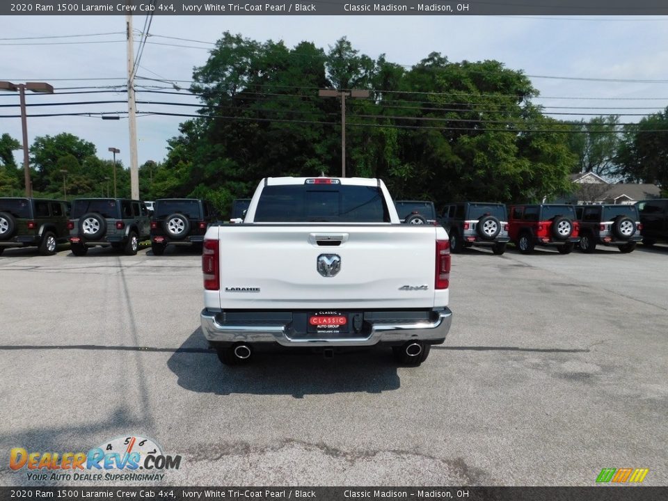 2020 Ram 1500 Laramie Crew Cab 4x4 Ivory White Tri-Coat Pearl / Black Photo #5