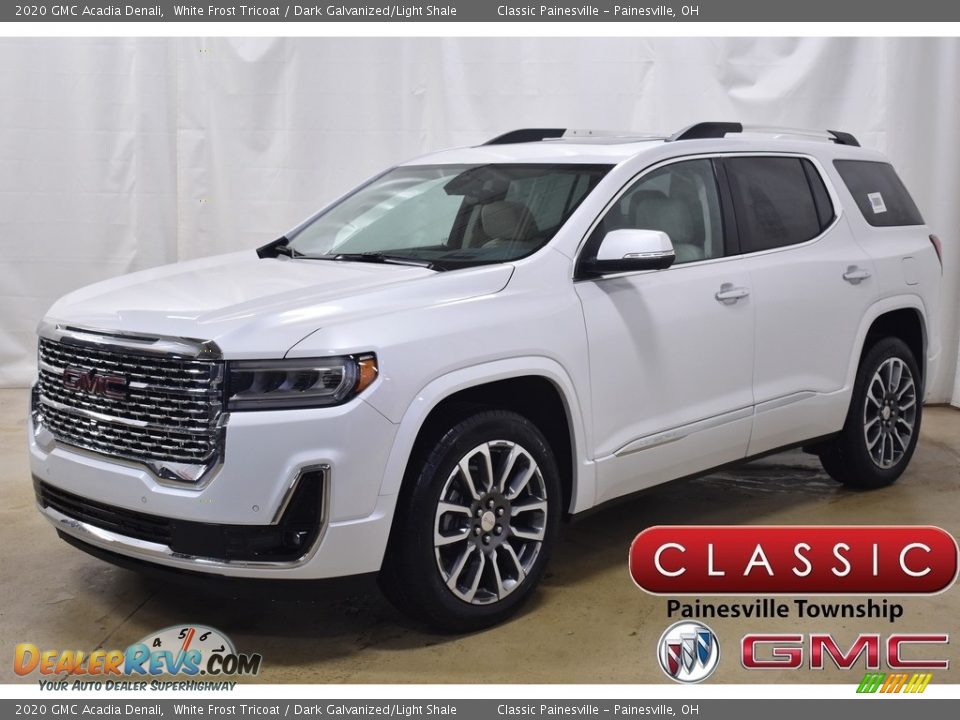 2020 GMC Acadia Denali White Frost Tricoat / Dark Galvanized/Light Shale Photo #1