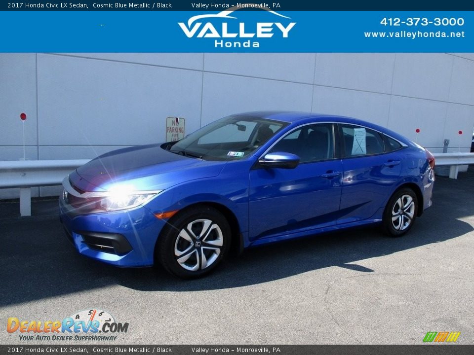 2017 Honda Civic LX Sedan Cosmic Blue Metallic / Black Photo #1