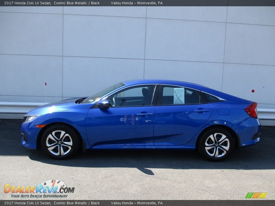 2017 Honda Civic LX Sedan Cosmic Blue Metallic / Black Photo #2