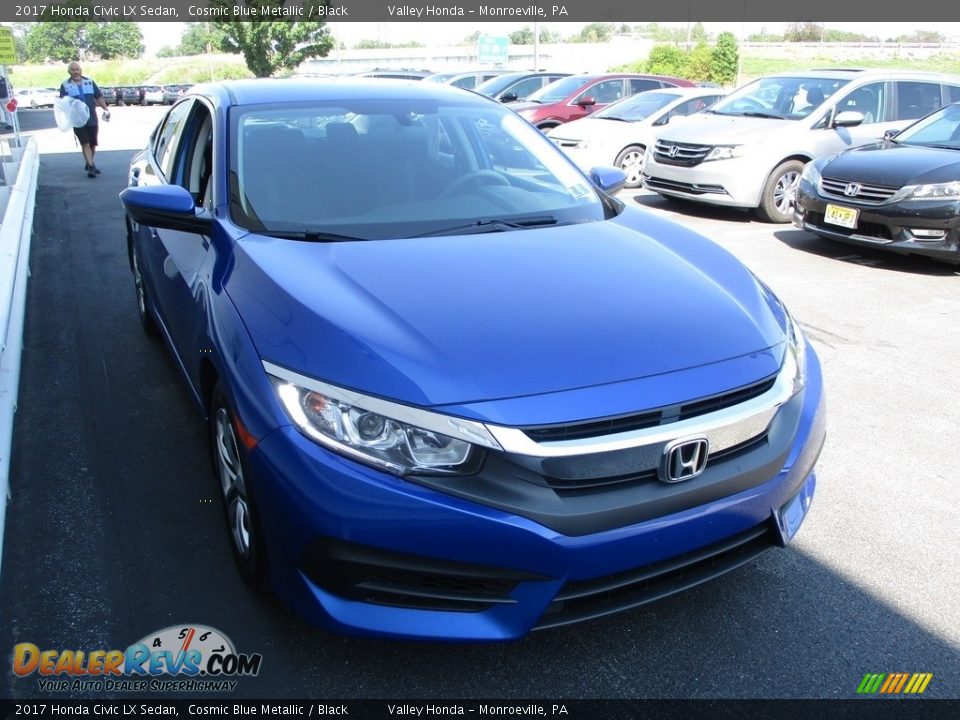 2017 Honda Civic LX Sedan Cosmic Blue Metallic / Black Photo #7