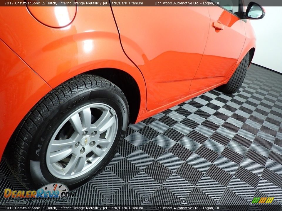 2012 Chevrolet Sonic LS Hatch Inferno Orange Metallic / Jet Black/Dark Titanium Photo #16