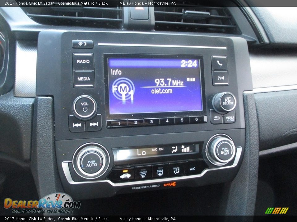 2017 Honda Civic LX Sedan Cosmic Blue Metallic / Black Photo #14