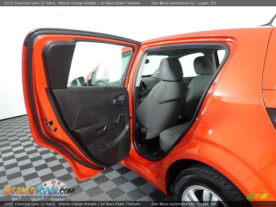 2012 Chevrolet Sonic LS Hatch Inferno Orange Metallic / Jet Black/Dark Titanium Photo #30