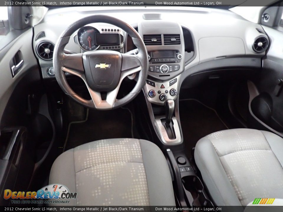2012 Chevrolet Sonic LS Hatch Inferno Orange Metallic / Jet Black/Dark Titanium Photo #32