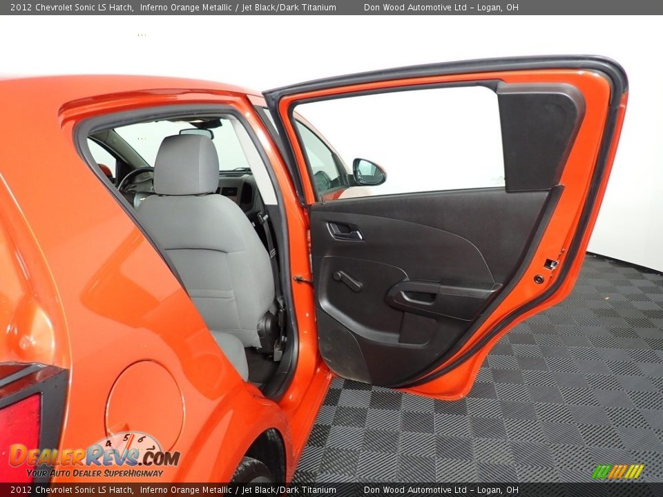 2012 Chevrolet Sonic LS Hatch Inferno Orange Metallic / Jet Black/Dark Titanium Photo #33