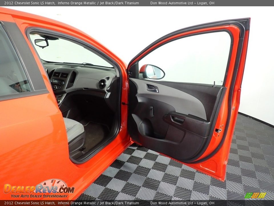 2012 Chevrolet Sonic LS Hatch Inferno Orange Metallic / Jet Black/Dark Titanium Photo #35