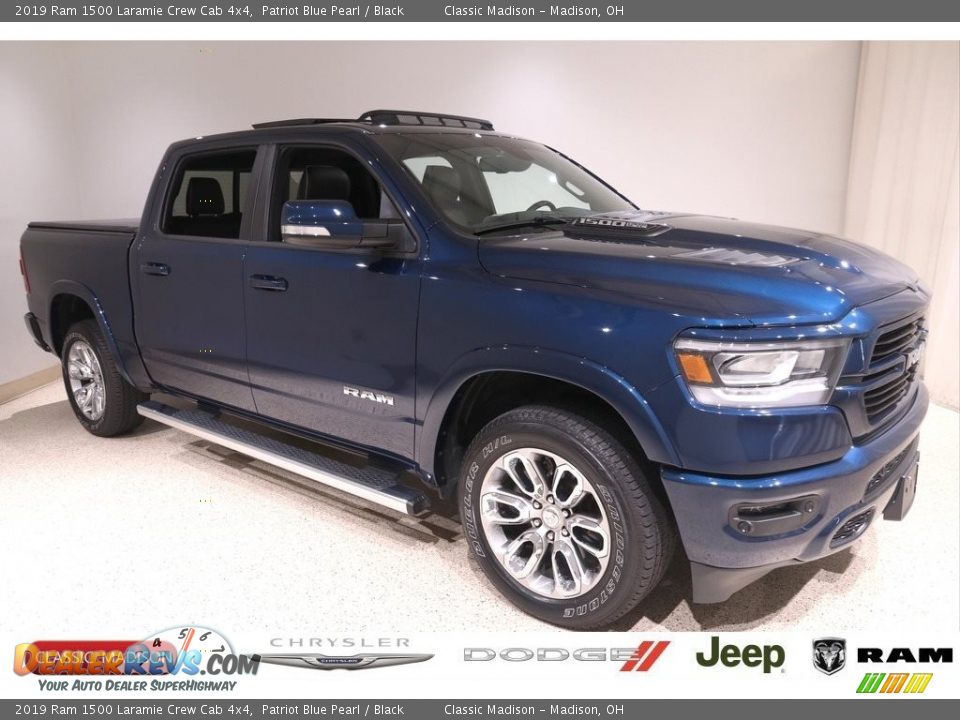 2019 Ram 1500 Laramie Crew Cab 4x4 Patriot Blue Pearl / Black Photo #1