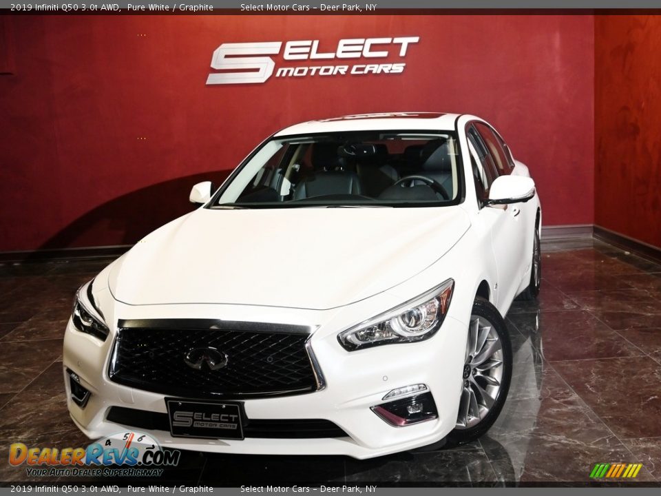 2019 Infiniti Q50 3.0t AWD Pure White / Graphite Photo #1