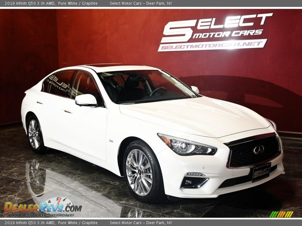 2019 Infiniti Q50 3.0t AWD Pure White / Graphite Photo #3