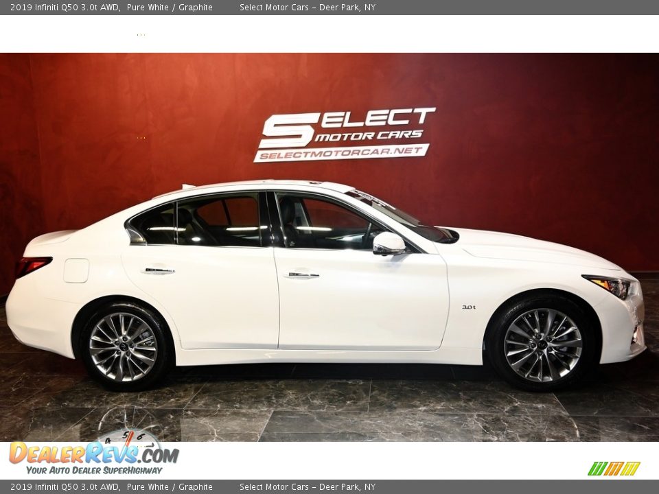 2019 Infiniti Q50 3.0t AWD Pure White / Graphite Photo #5