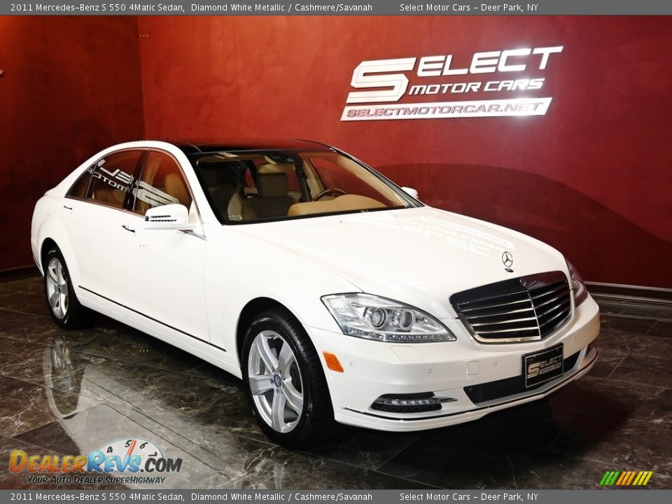 2011 Mercedes-Benz S 550 4Matic Sedan Diamond White Metallic / Cashmere/Savanah Photo #3