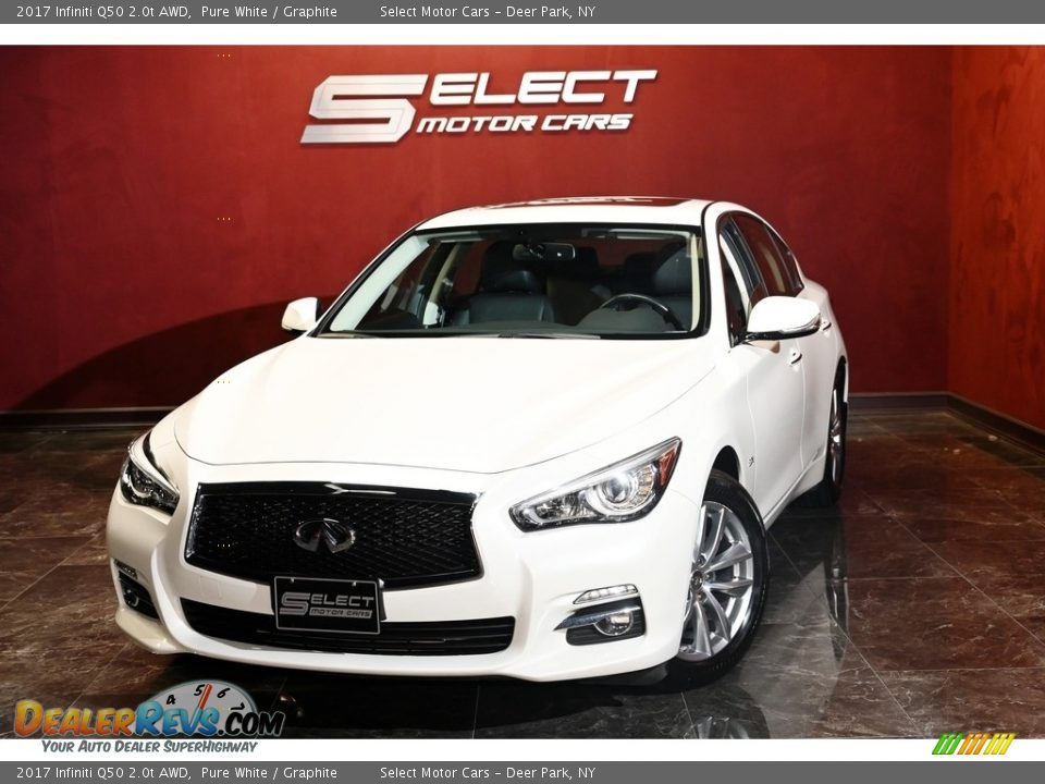 2017 Infiniti Q50 2.0t AWD Pure White / Graphite Photo #1