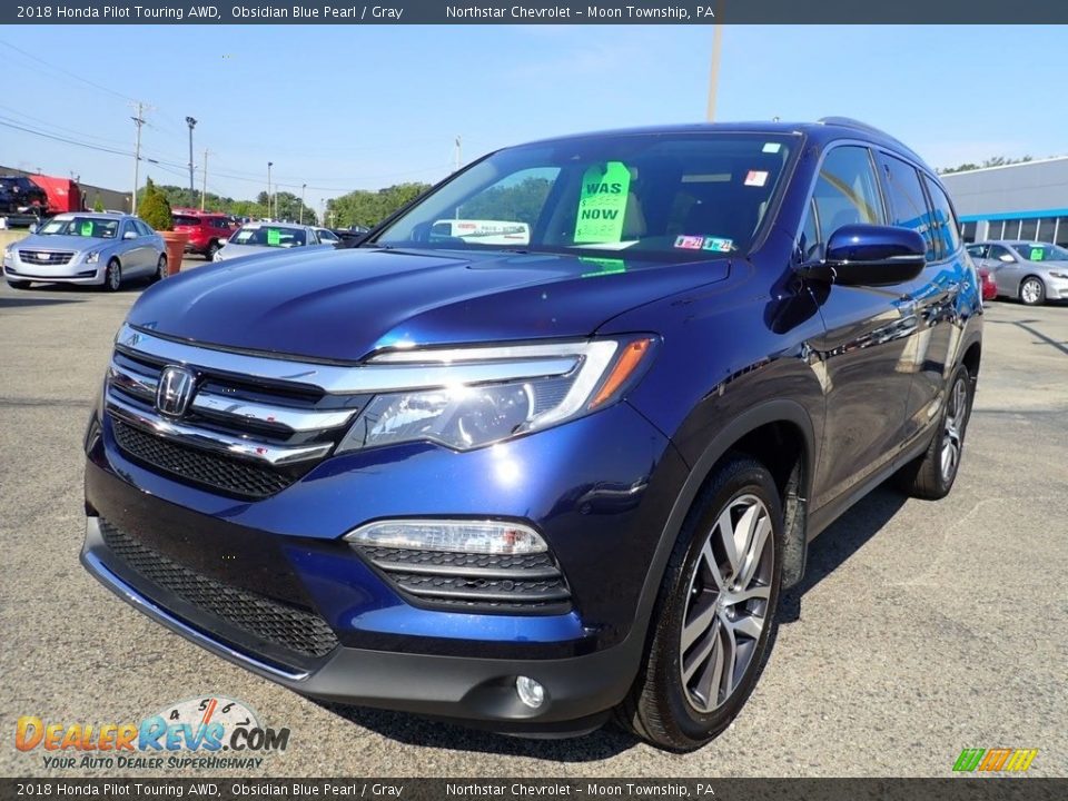 2018 Honda Pilot Touring AWD Obsidian Blue Pearl / Gray Photo #2