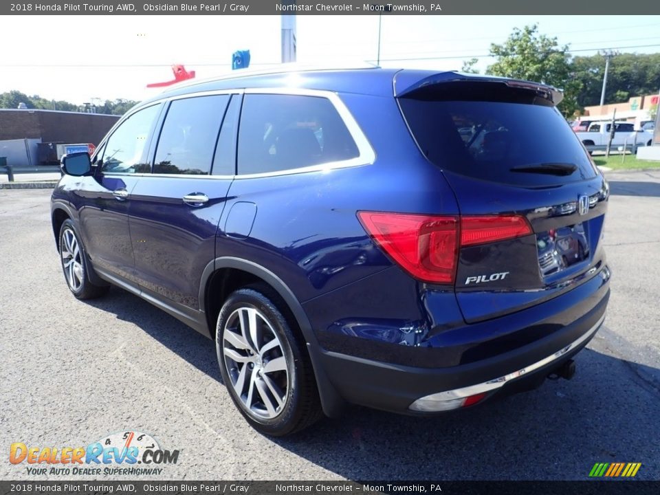 2018 Honda Pilot Touring AWD Obsidian Blue Pearl / Gray Photo #4