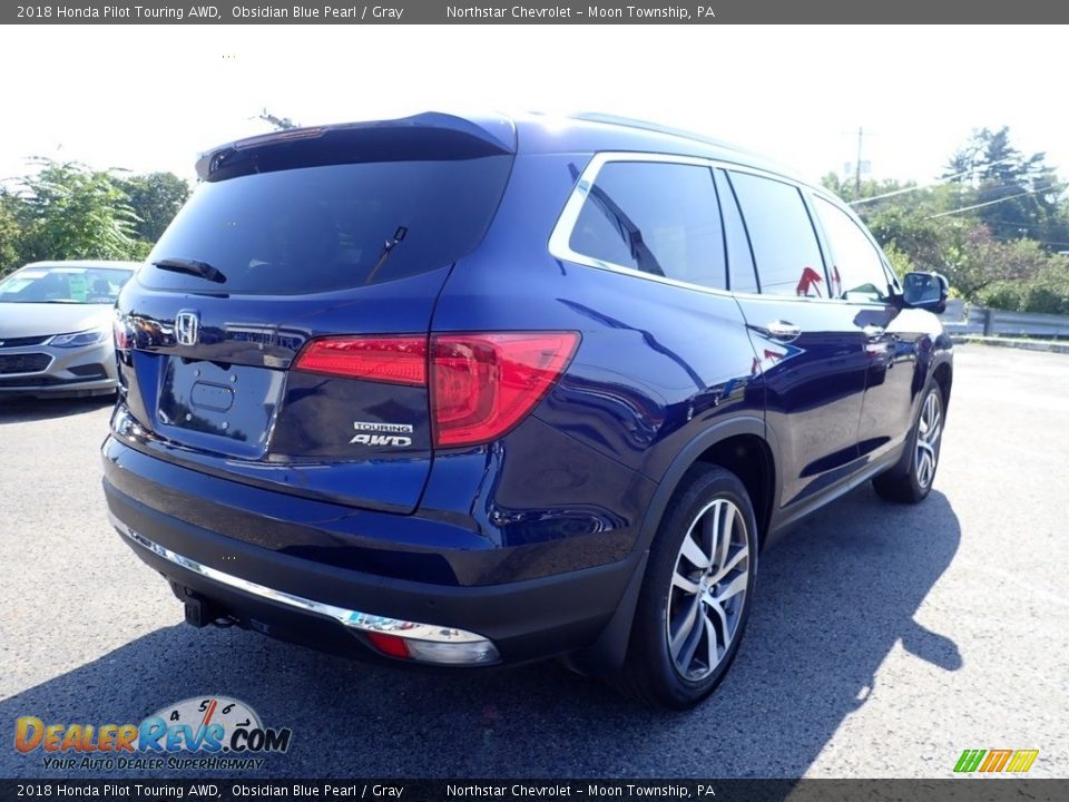 2018 Honda Pilot Touring AWD Obsidian Blue Pearl / Gray Photo #8