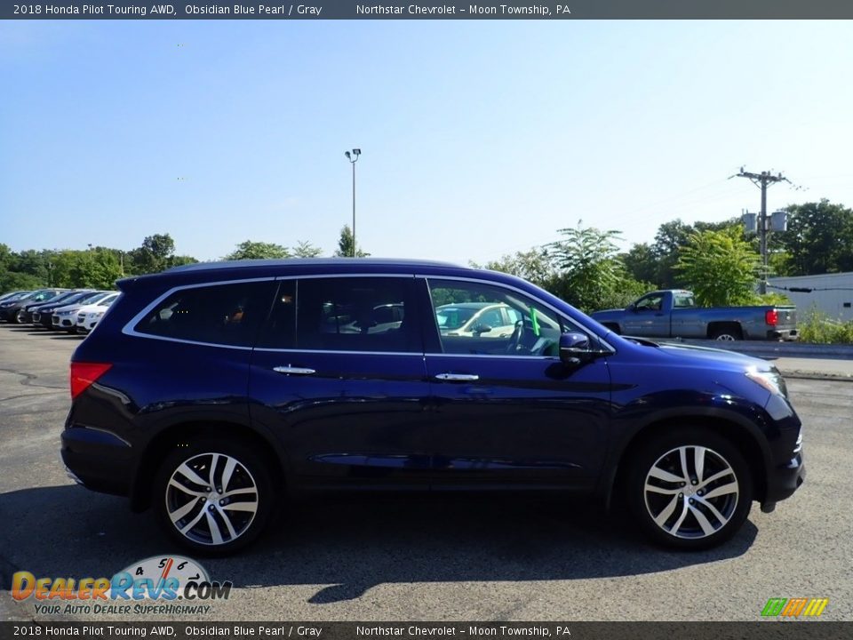 2018 Honda Pilot Touring AWD Obsidian Blue Pearl / Gray Photo #10