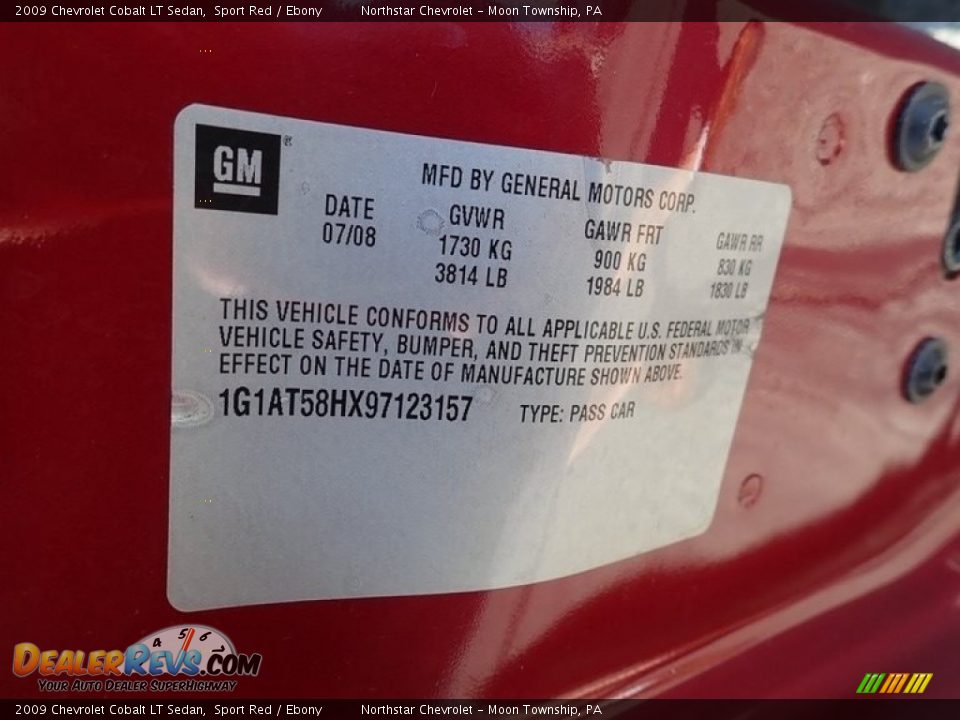 2009 Chevrolet Cobalt LT Sedan Sport Red / Ebony Photo #28