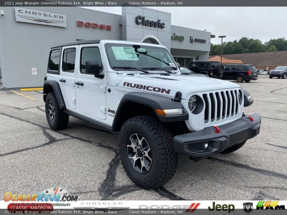 2021 Jeep Wrangler Unlimited Rubicon 4x4 Bright White / Black Photo #1