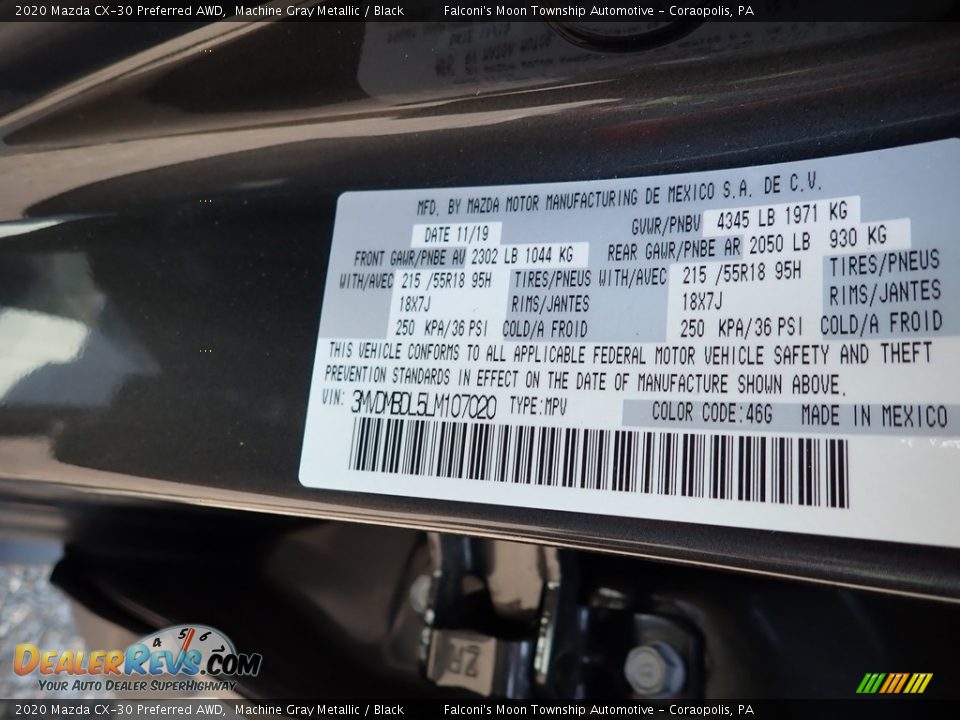 2020 Mazda CX-30 Preferred AWD Machine Gray Metallic / Black Photo #12