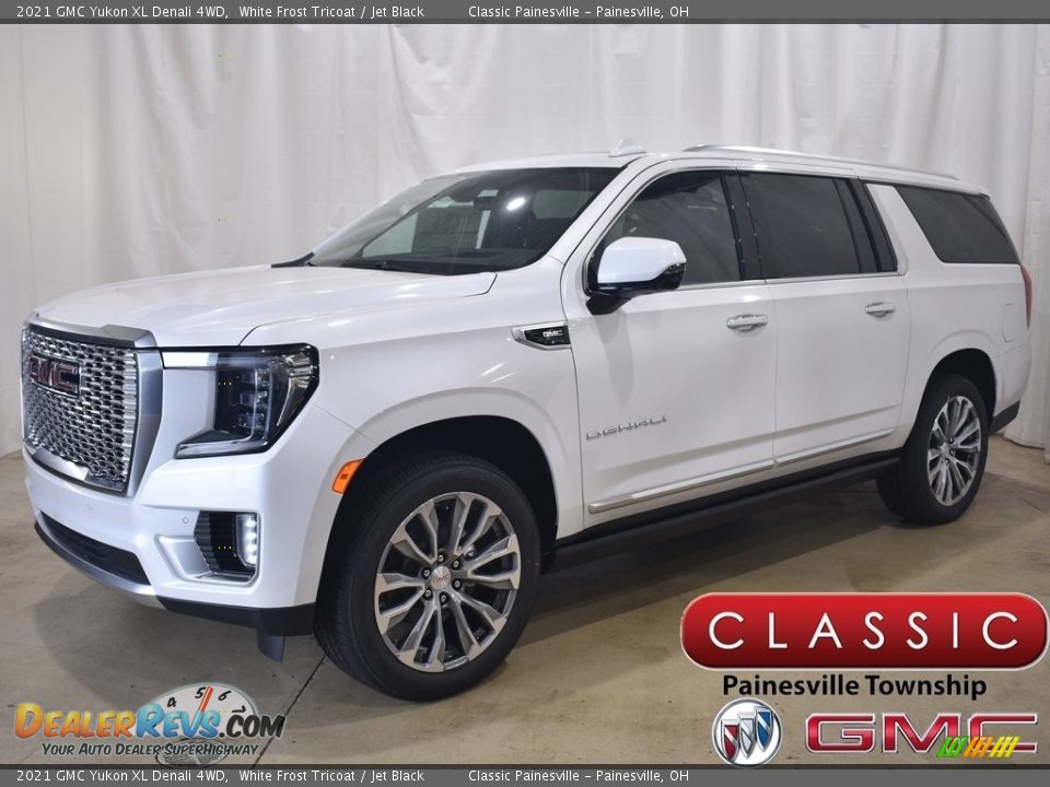 2021 GMC Yukon XL Denali 4WD White Frost Tricoat / Jet Black Photo #1