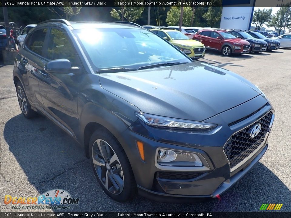 2021 Hyundai Kona Ultimate AWD Thunder Gray / Black Photo #3