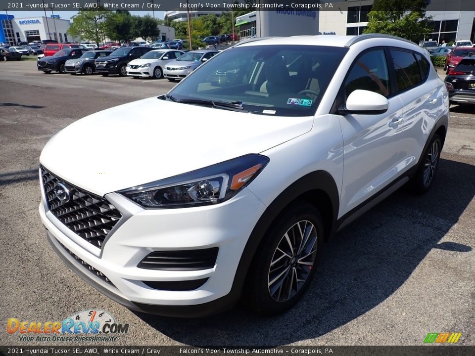 2021 Hyundai Tucson SEL AWD White Cream / Gray Photo #4