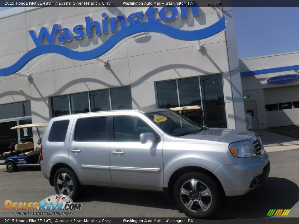 2015 Honda Pilot SE 4WD Alabaster Silver Metallic / Gray Photo #2