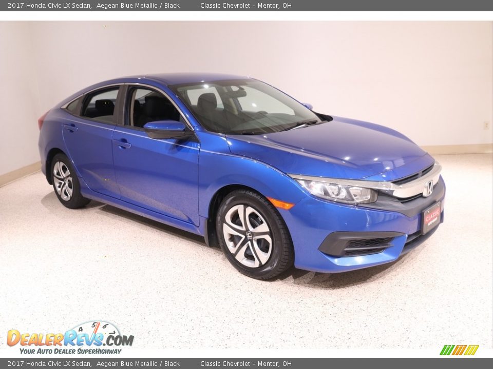 2017 Honda Civic LX Sedan Aegean Blue Metallic / Black Photo #1