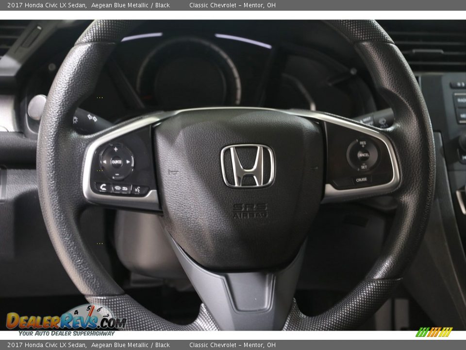 2017 Honda Civic LX Sedan Aegean Blue Metallic / Black Photo #6