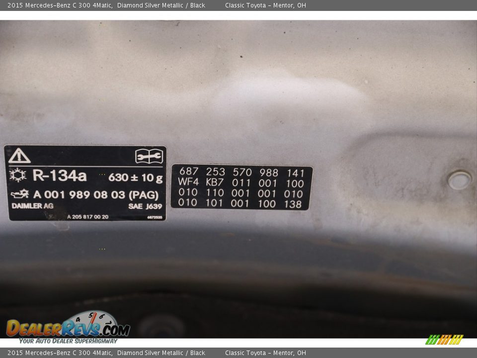 Info Tag of 2015 Mercedes-Benz C 300 4Matic Photo #20